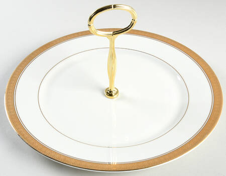 Palatial Gold Round Serving Plate with Center Handle (Dp) Hc