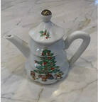 Home for the Holidays (Gold Band&Trim) Teapot & Lid