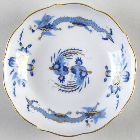 Dragon Blue (Gold Accent) Saucer for Flat Demitasse Cup