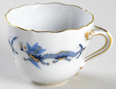 Dragon Blue (Gold Accent) Flat Demitasse Cup