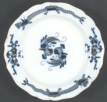 Dragon Blue (Gold Accent) Salad/Dessert Plate