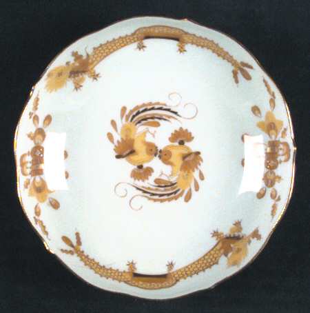 Dragon Yellow (Gold Accent) Fruit/Dessert (Sauce) Bowl