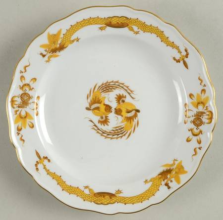 Dragon Yellow (Gold Accent) Dessert/Pie Plate