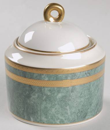 Celadon Florentine Sugar Bowl & Lid
