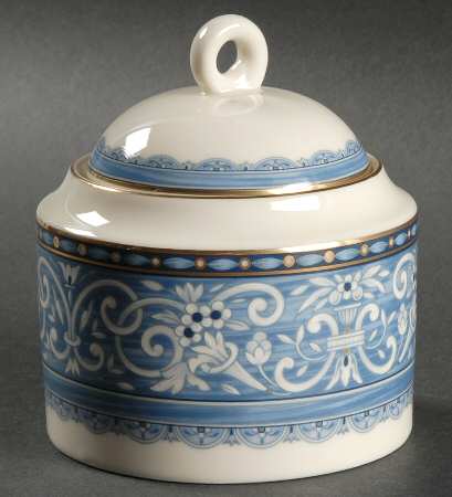 Blue Chintz Sugar Bowl & Lid