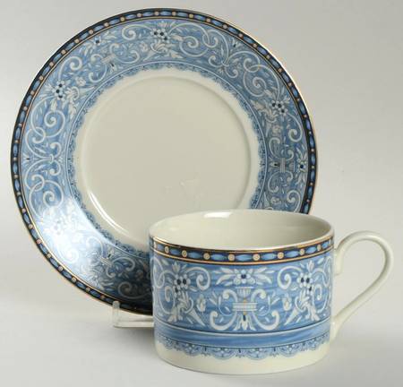 Blue Chintz Flat Cup & Saucer Set