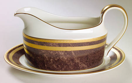 Mahogany Florentine Gravy Boat & Underplate