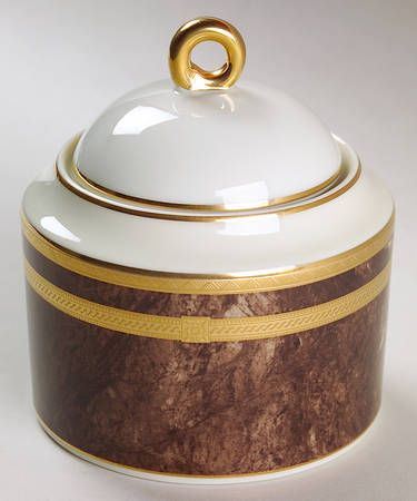 Mahogany Florentine Sugar Bowl & Lid
