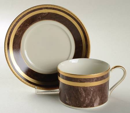 Mahogany Florentine Flat Cup & Saucer Set