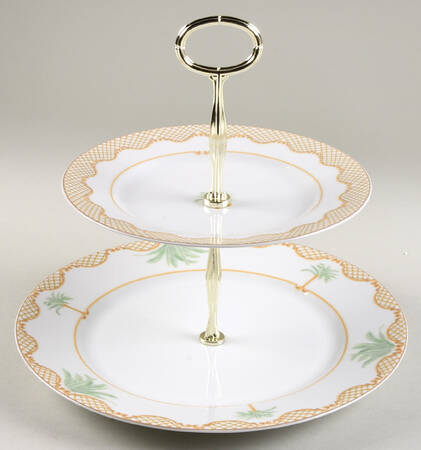 Island Flair 6 5/8"-10"  2 Tiered Serving Tray (Dp, Sp) HC