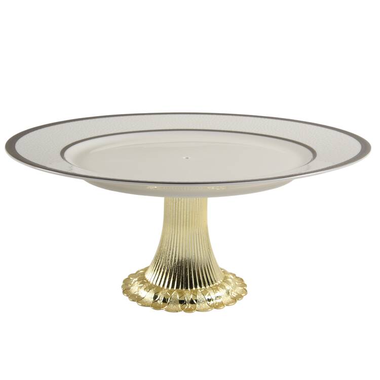 Imperial Flair Platinum Cake Stand with 4"-5" Metal Pedestal  Hc