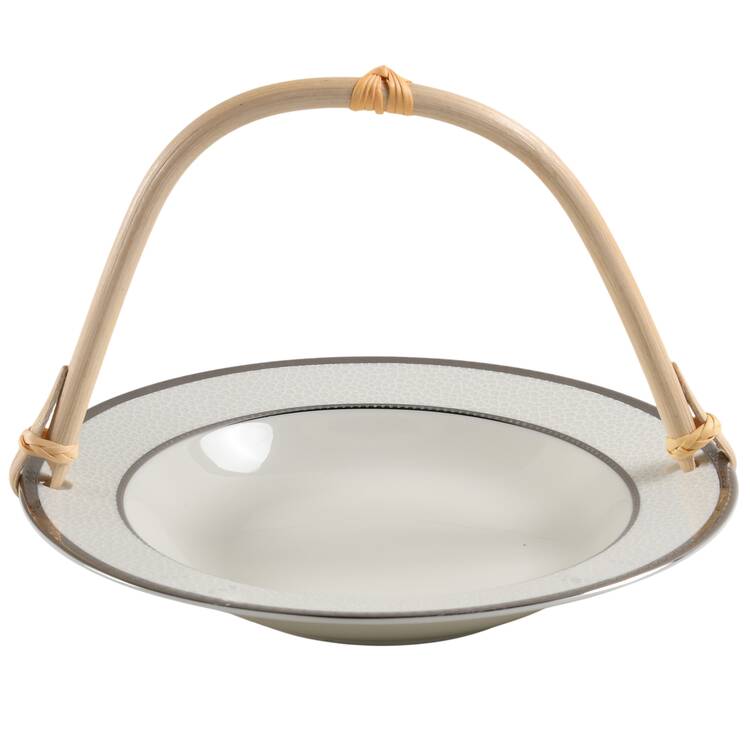 Imperial Flair Platinum 7''-7 1/4'' Basket W/Bamboo Handle HC
