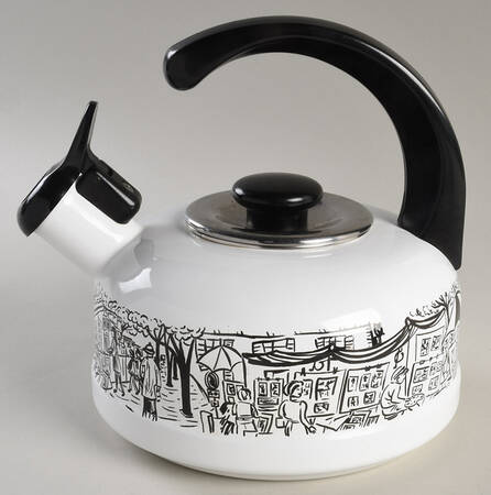 Parisian Scenes Lid for Metal Kettle