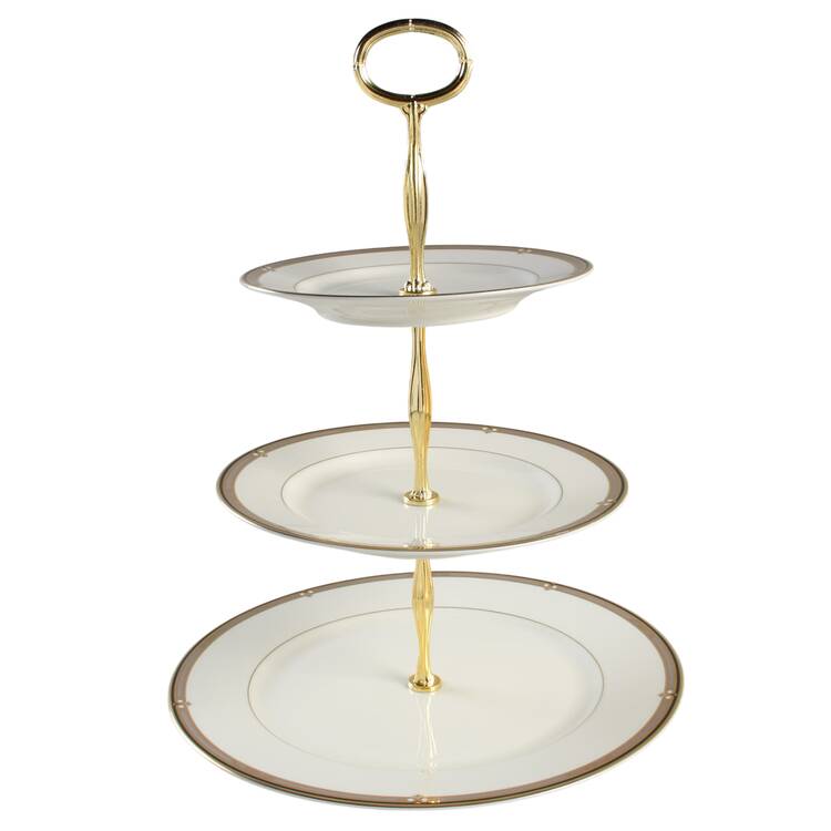 Ebony Circle 13 7/8"-14 1/4" 3-Tiered Serving Tray(DP,SP,BB) HC