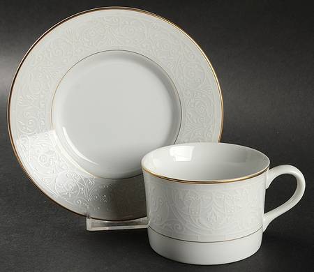 Victorian Lace Flat Cup & Saucer Set
