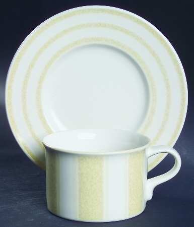 Broadway Yellow Flat Cup & Saucer Set