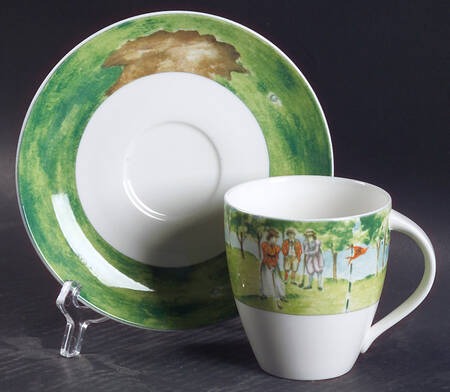 Country Club Flat Cup & Saucer Set