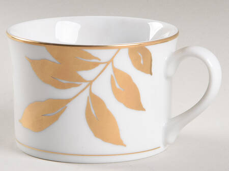 Gold Leaf White Flat Cup