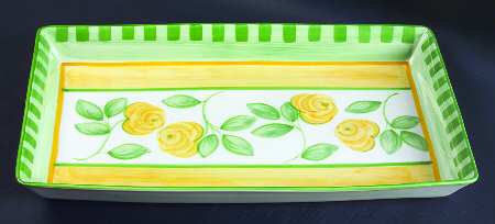 English Rose (Stoneware) 18" Rectangular Tray