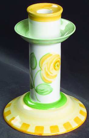 English Rose (Stoneware) 7" Candlestick