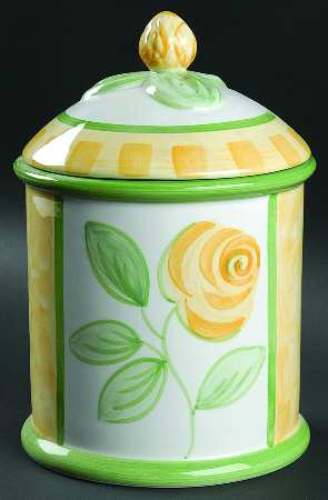 English Rose (Stoneware) Medium Canister & Lid