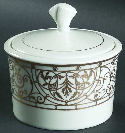 Victorian Gold Sugar Bowl & Lid