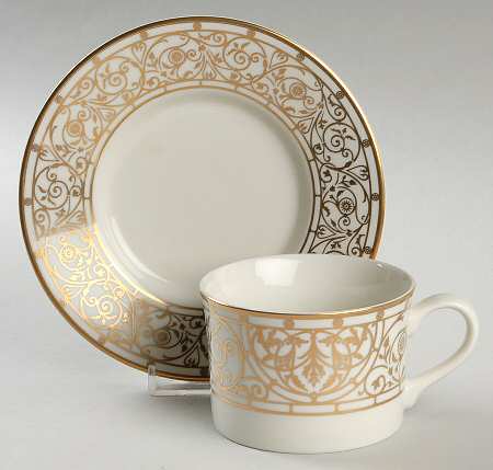 Victorian Gold Flat Cup & Saucer Set