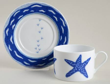 Seashore Flat Cup & Saucer Set