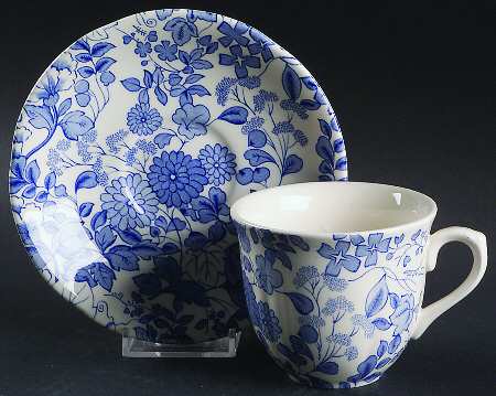 Cotswold Blue Flat Cup & Saucer Set