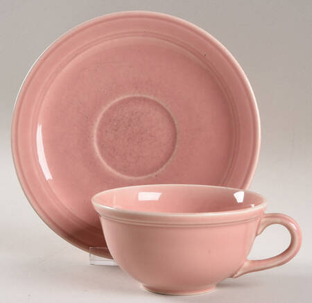 Early California Pink Flat Cup & Saucer Set