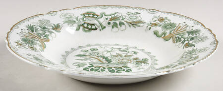 Japan Green Large Rim Soup Bowl