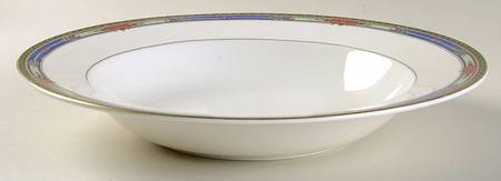 Plaza Court Blue Large Rim Soup Bowl
