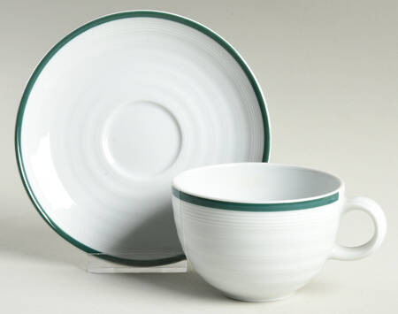 Emerald Circle Flat Cup & Saucer Set