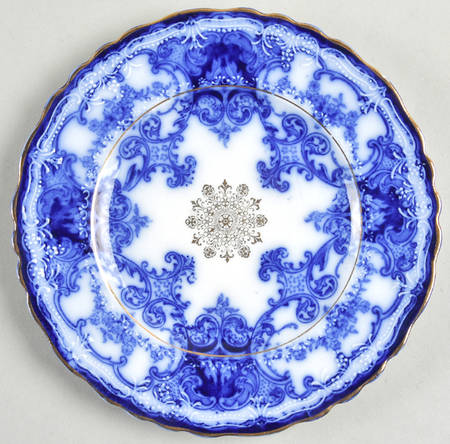 Dainty (Gold Trim, Flow Blue) Bread & Butter Plate
