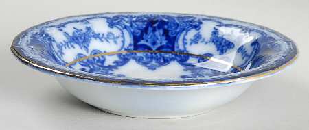 Dainty (Gold Trim, Flow Blue) Fruit/Dessert (Sauce) Bowl