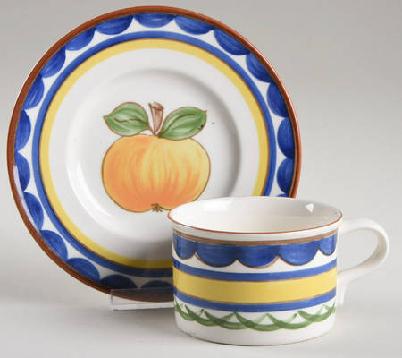Algarve Orange Flat Cup & Saucer Set
