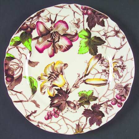Bourbon Lily Brown Multicolor Bread & Butter Plate