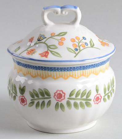 Flower Fancy Sugar Bowl & Lid