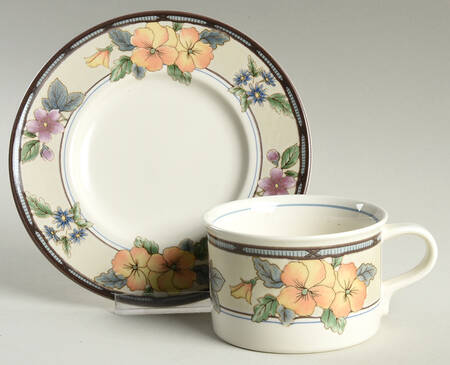Summer Harvest Flat Cup & Saucer Set