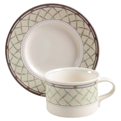 Garden Trellis Flat Cup & Saucer Set
