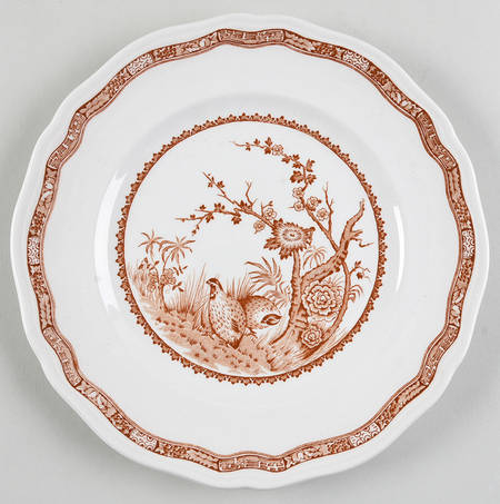 Quail Brown Luncheon Plate