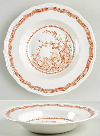 Quail Brown Rim Soup Bowl