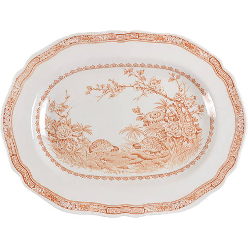 Quail Brown 13" Oval Serving Platter