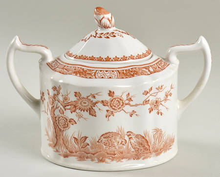 Quail Brown Oversize Sugar Bowl & Lid