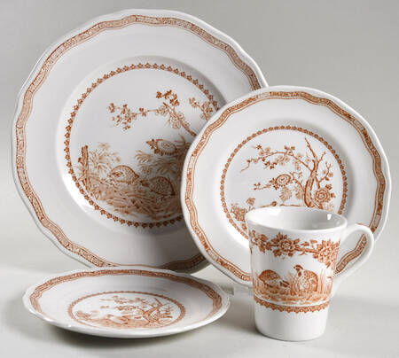 Quail Brown 4 Piece Place Setting
