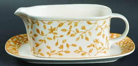 Ardsley Yellow Gravy Boat & Underplate (Relish/Butter) by Mikasa