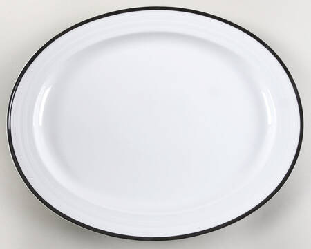 Ebony Circle 14" Oval Serving Platter