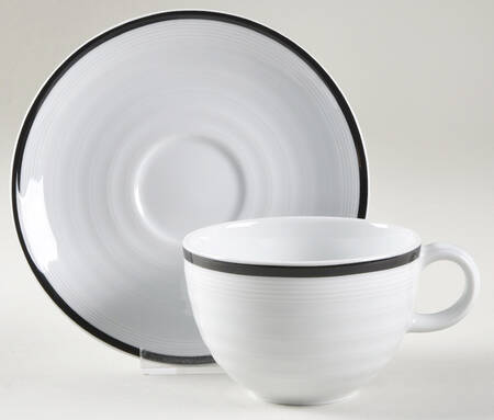 Ebony Circle Flat Cup & Saucer Set