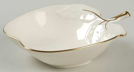 24 Karat (Bone) 5" Apple Shaped Bowl