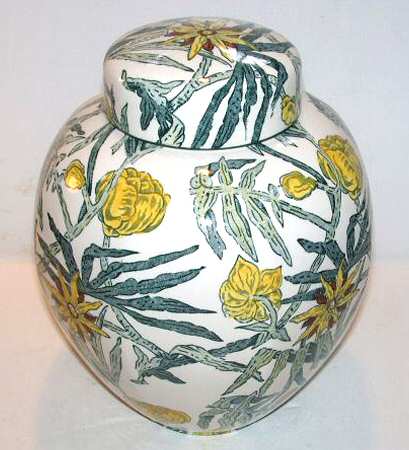 Yellow Flowers Large Ginger Jar & Lid